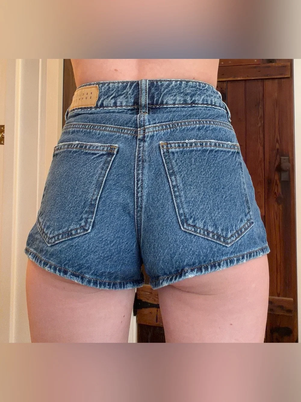 High-Waist Blue Denim Women’s Shorts